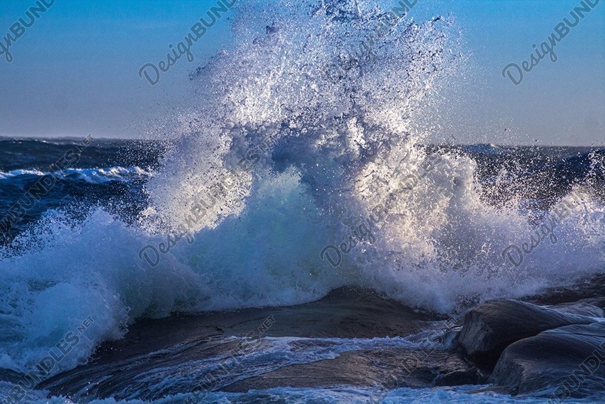 Stock Photo - View Of Waves In Sea Against Sky example image 1