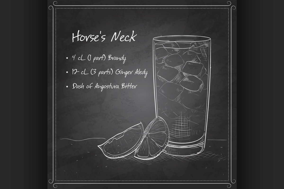 Cocktail Horse Neck on black board example image 1