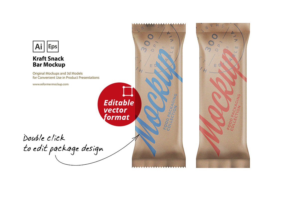 Kraft Matte Snack Bar Mockup example image 1