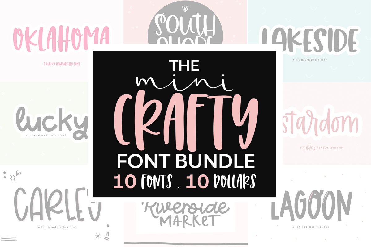 The Mini Crafty Bundle - 10 Fun & Quirky Fonts example image 1