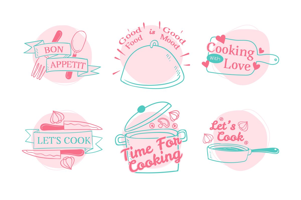 Set of Cooking Quotes Label example image 1