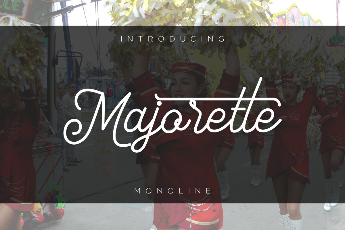 Majorette font Monoline example image 1