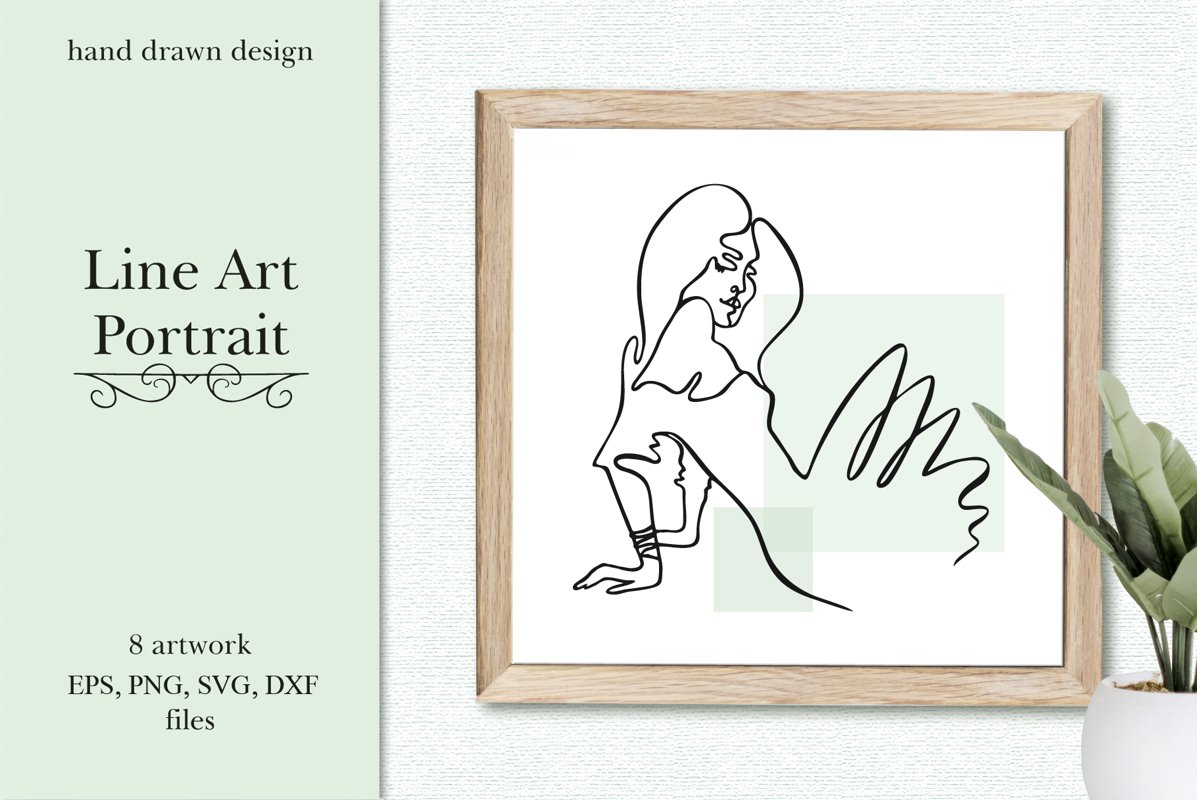 Line art portrait example image 1
