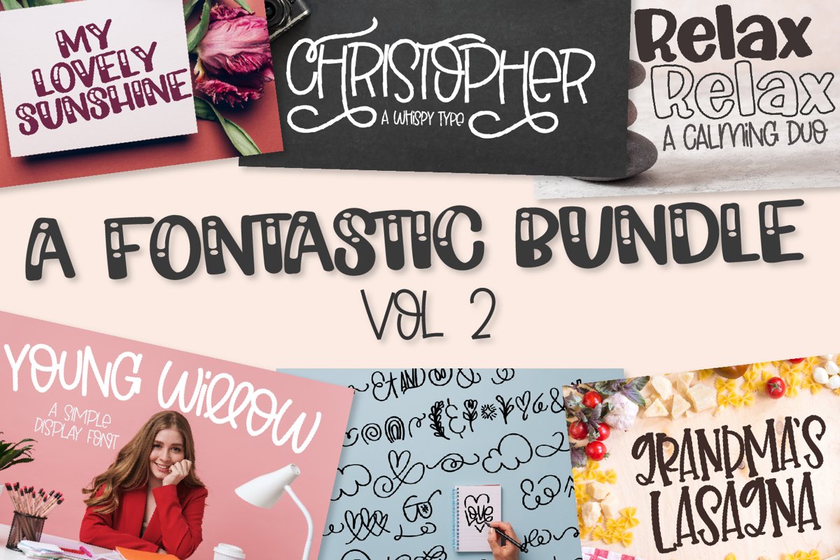 A Fontastic Bundle - Volume 2 - 7 New Fonts! example image 1