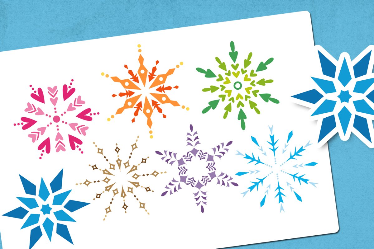 Winter snowflakes illustrations example image 1