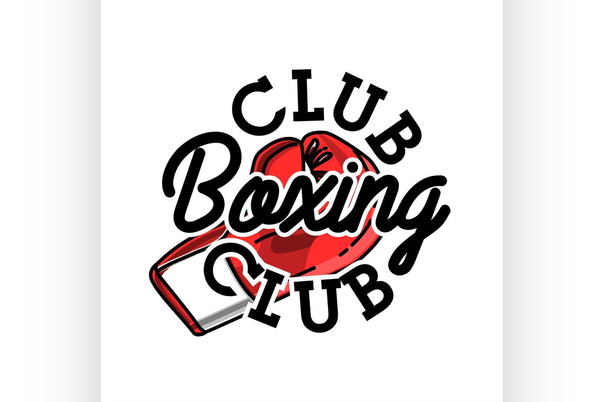 Color vintage boxing club emblem example image 1