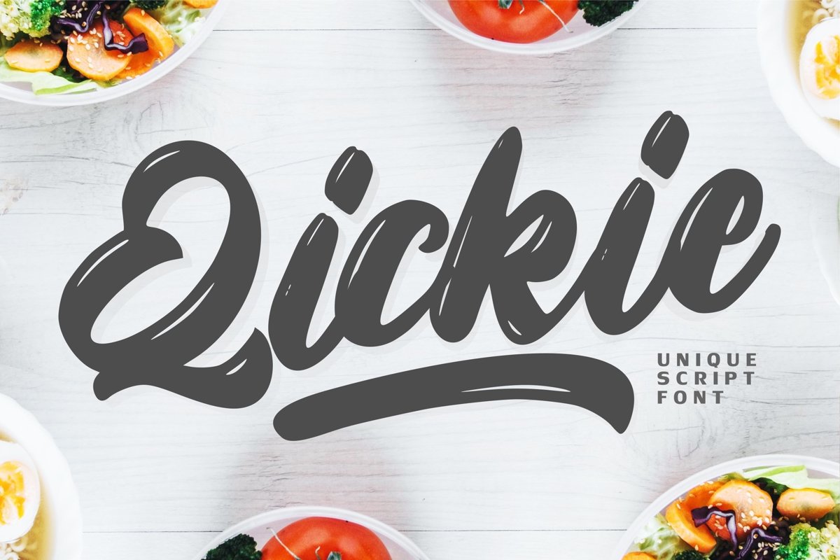 Qickie - Unique Script Font example image 1