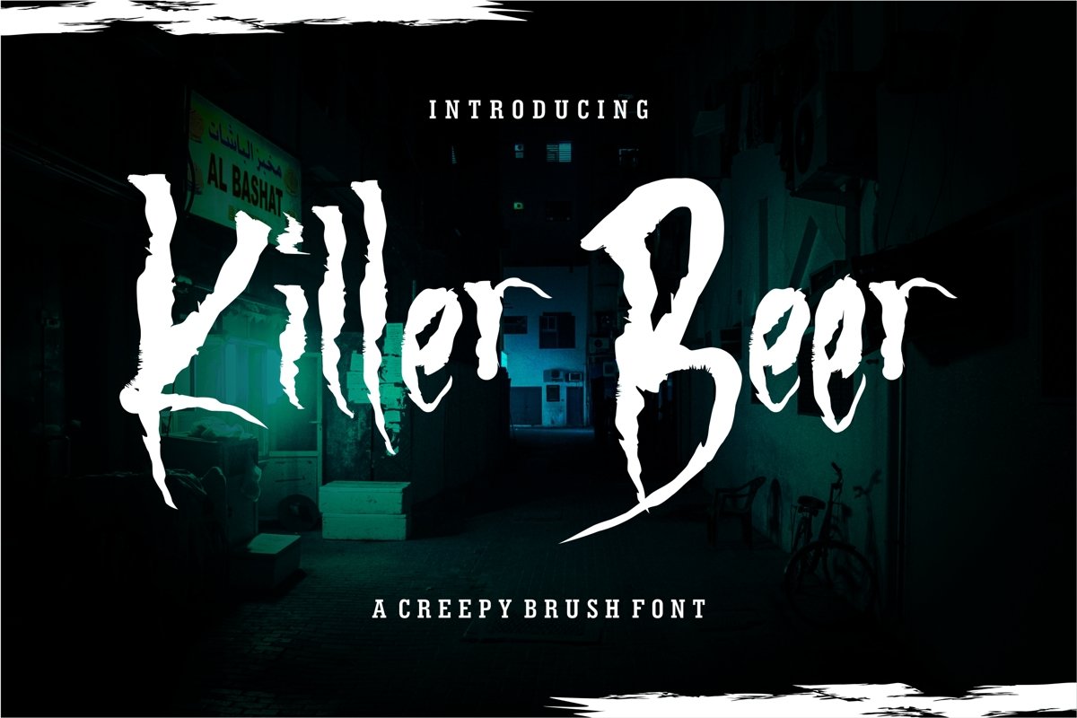 Killer Beer - A Creepy Brush Font example image 1
