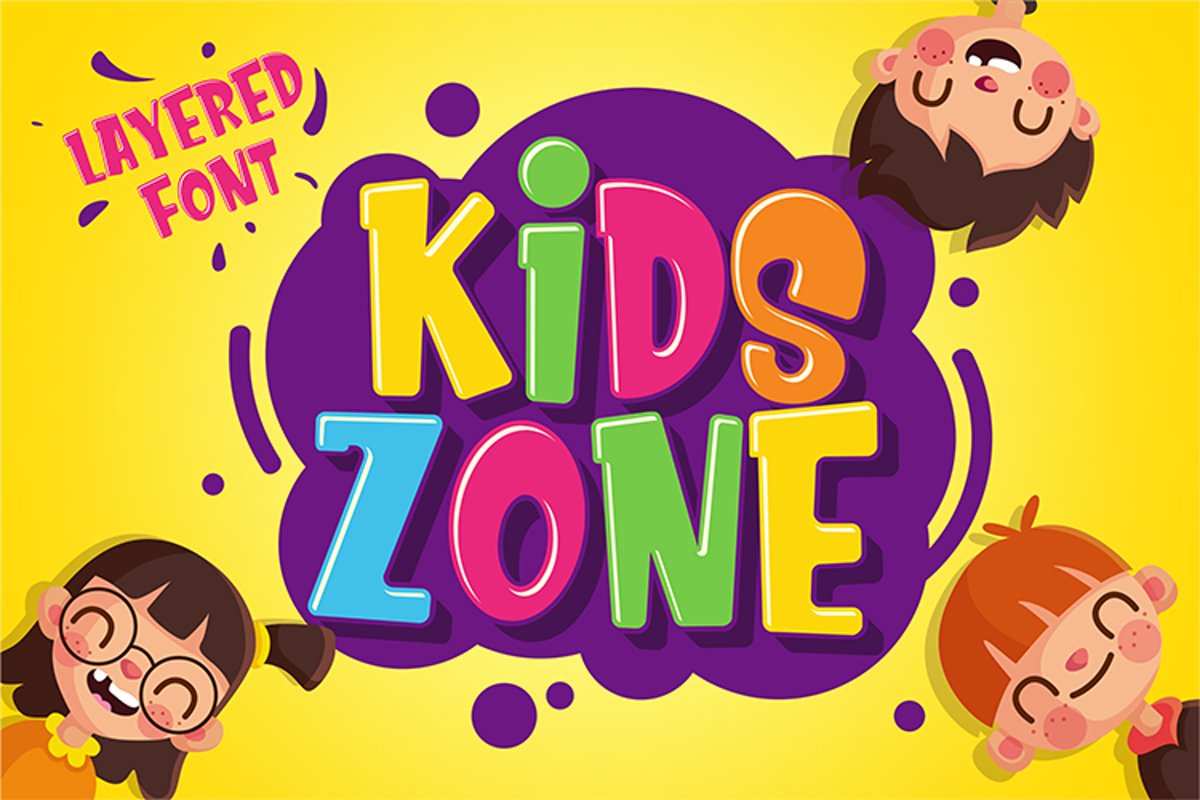 Kids Zone // Layered Font example image 1