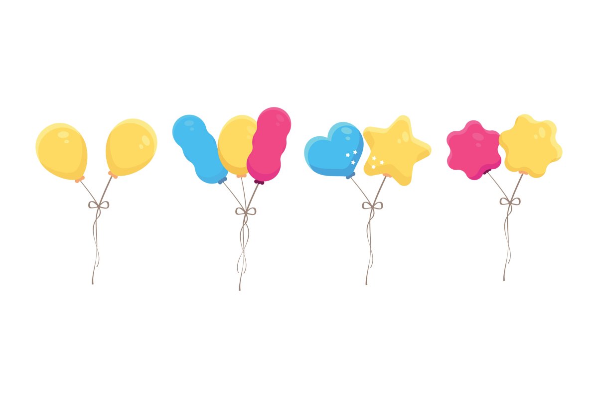 Birthday Balloons Illustrations example image 1