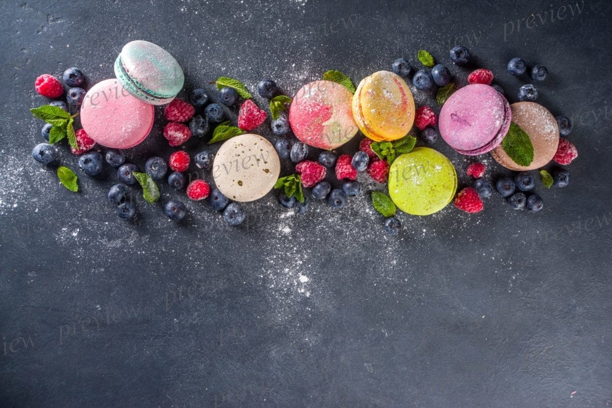 Colorful french macaron dessert example image 1