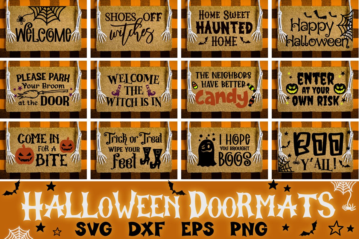 Halloween Doormat Bundle, Halloween Svg, Doormat Svg example image 1