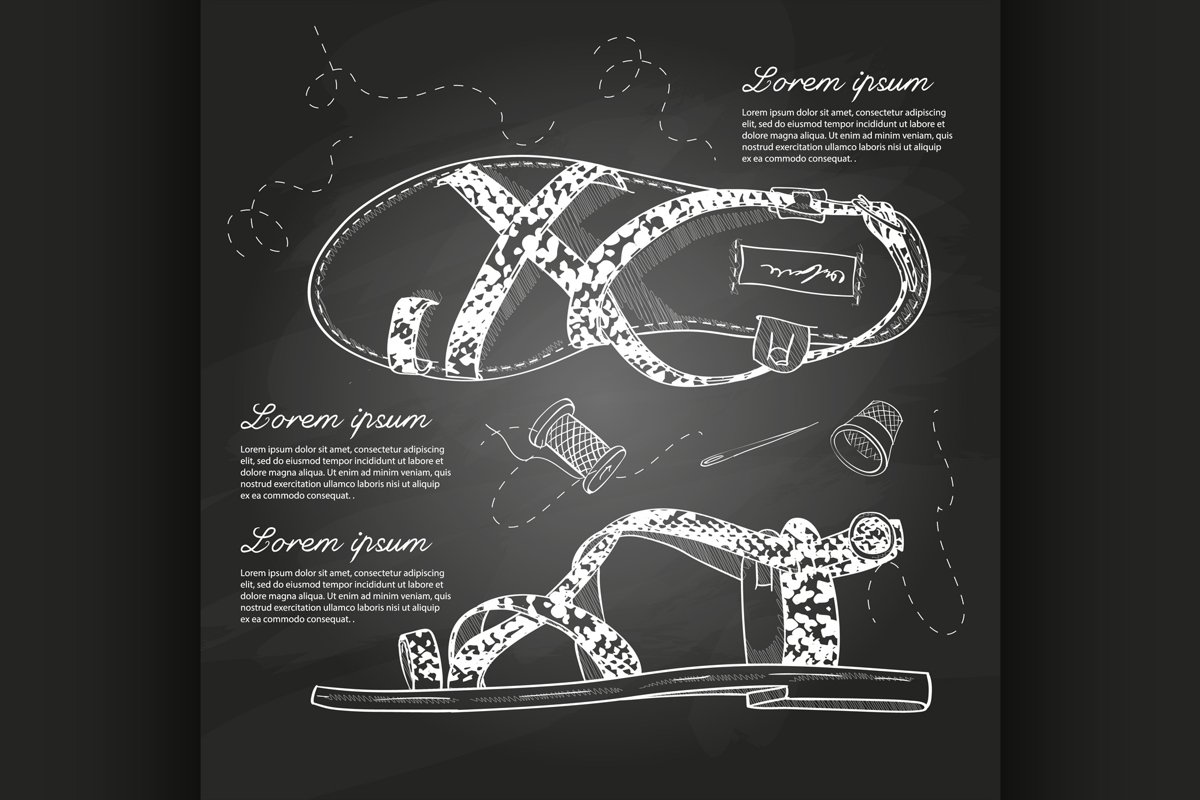 Fashion vector sketch womens shoes. example image 1
