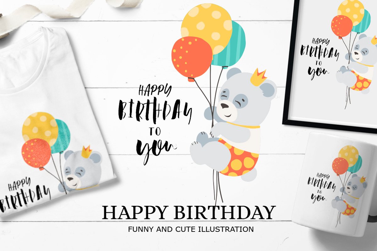 Happy birthday / SVG illustration example image 1