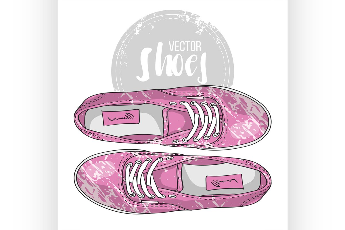 Fashion vector sketch womens shoes. example image 1