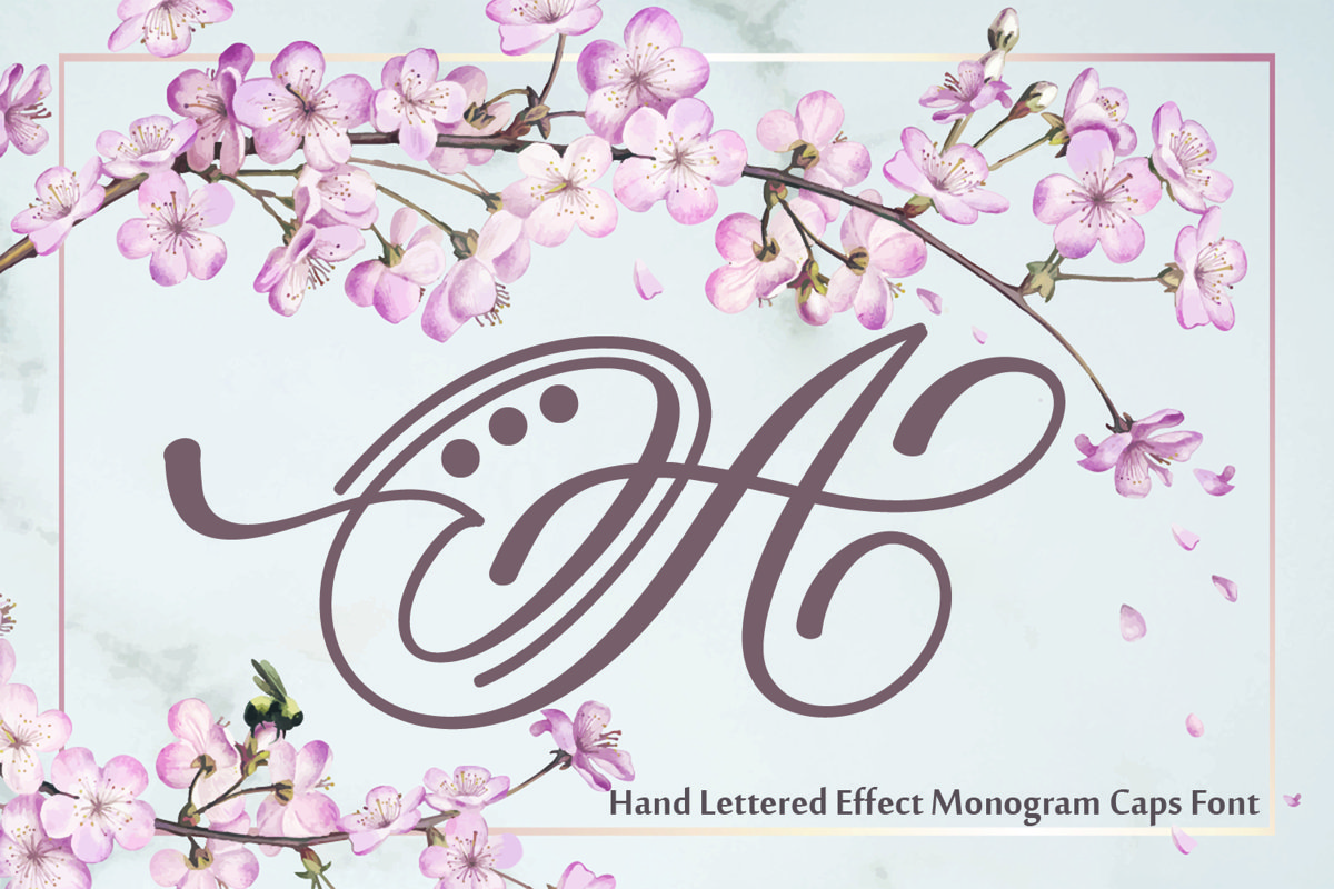 Hand Lettered Effect Monogram example image 1