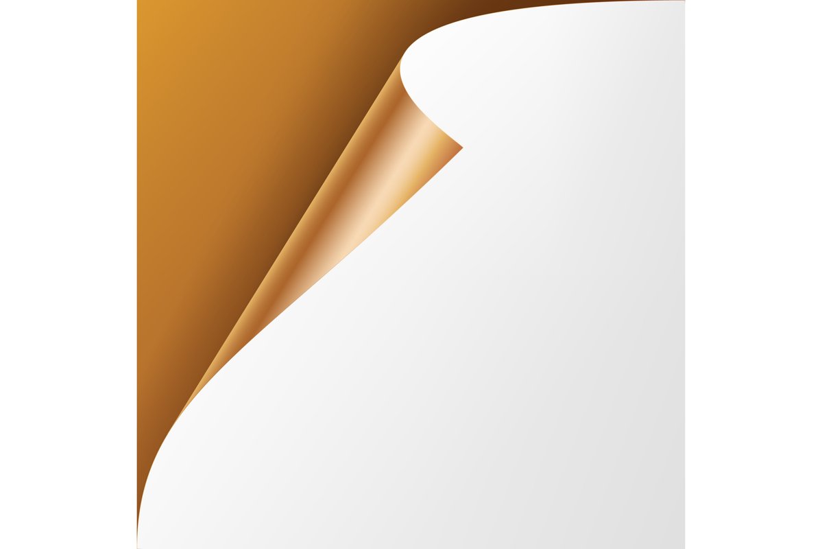 Curled Metallic Corner Vector. Realistic Paper With Soft example image 1