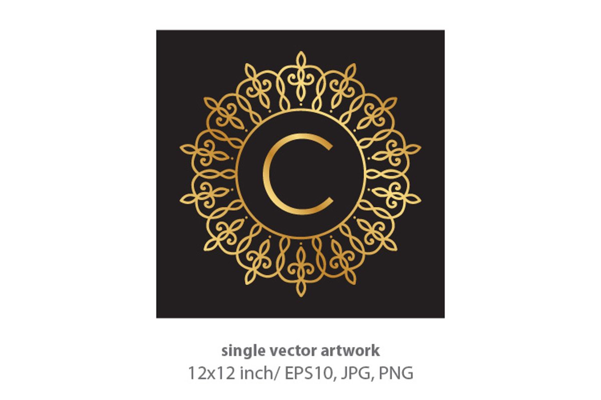 Letter c, inside luxury frame example image 1