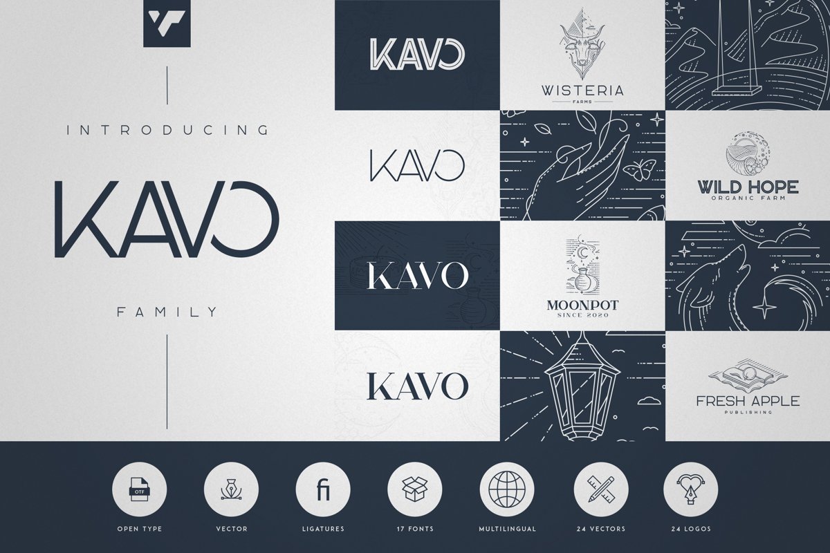 Kavo Family - 17 fonts 24 logos example image 1