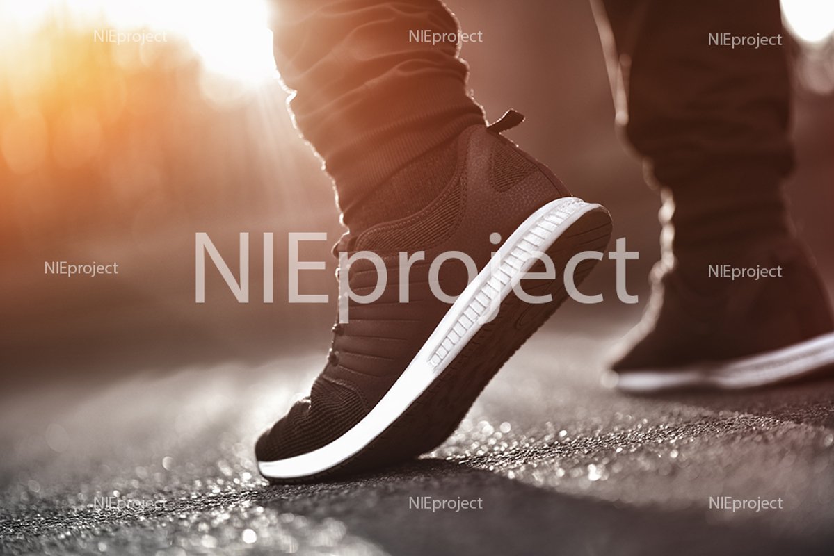 Men's sneakers close-up. Sports concept. example image 1