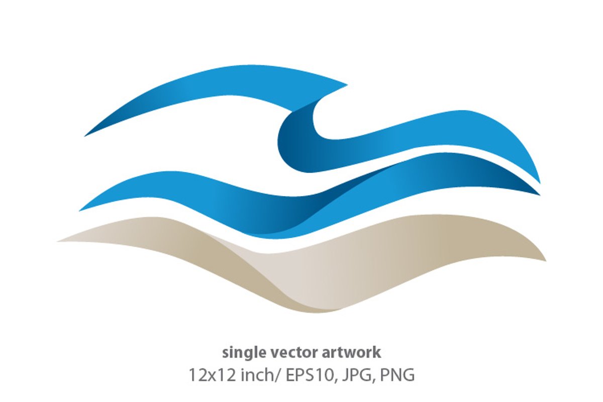 Ocean waves - single vector artwork example image 1