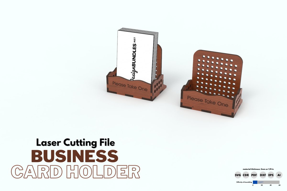Business Card Holder laser cutting file