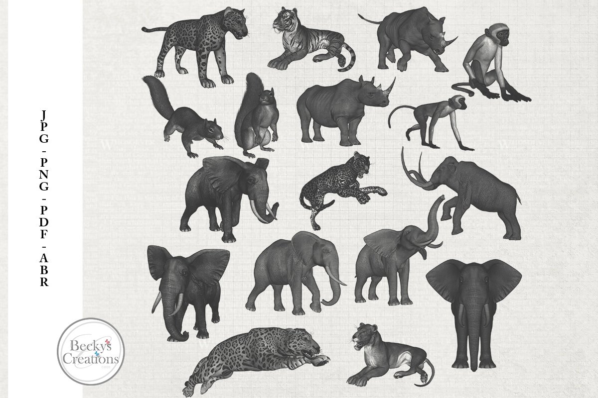 Animal Photoshop Brushes/Illustrations example image 1