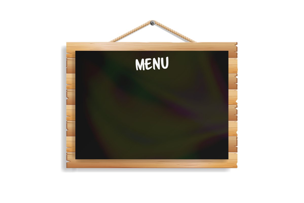 Menu Board. Cafe Or Restaurant Menu Bulletin Black Board. example image 1