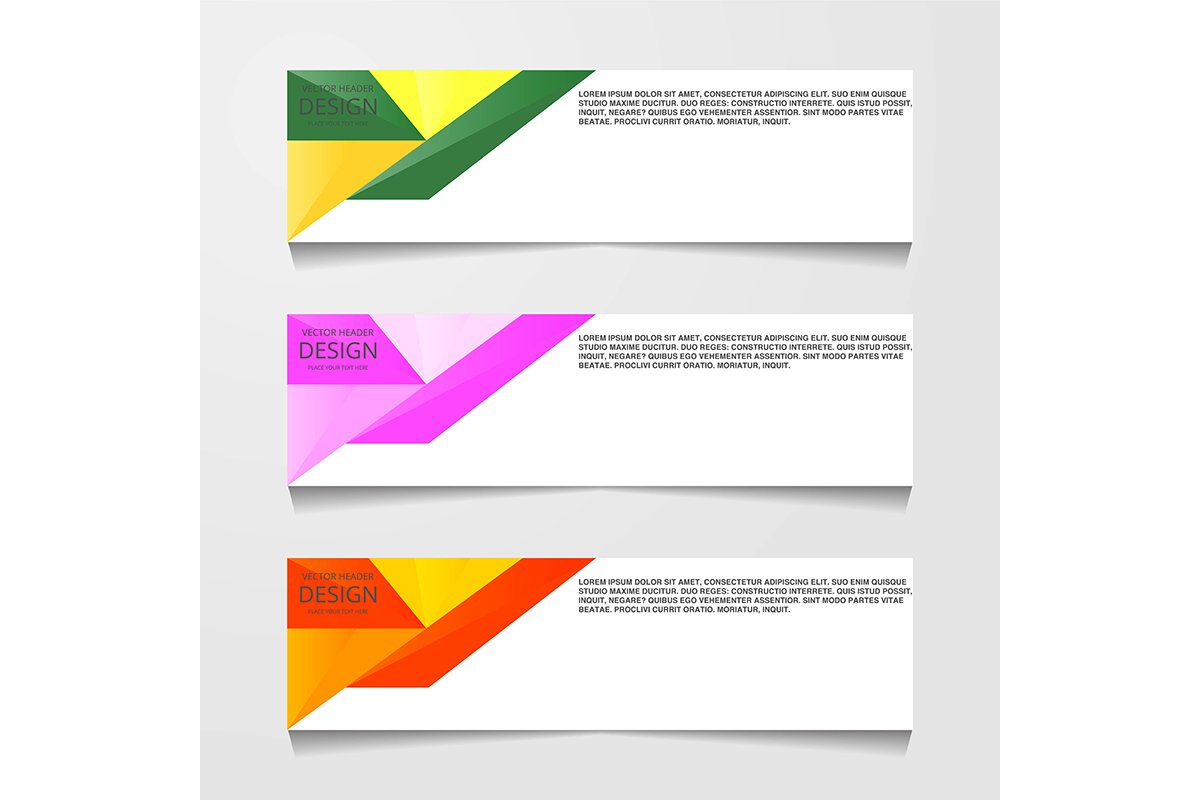 Abstract design banner, web template with three different co example image 1