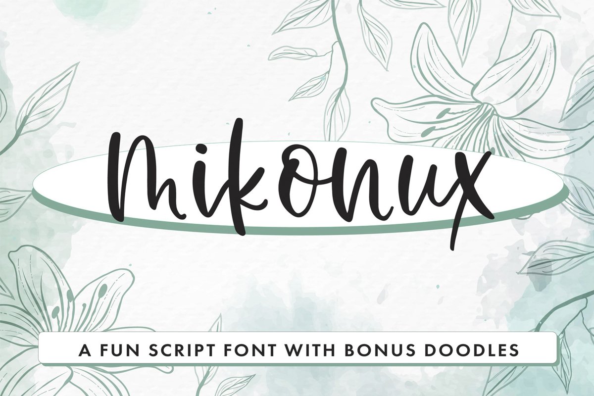 Mikonux A Fun Script Font With Doodles example image 1