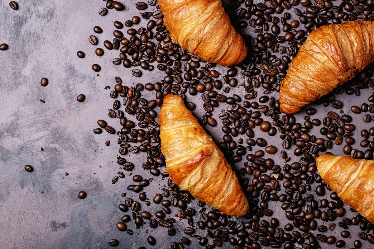 Fresh coffee with croissant example image 1