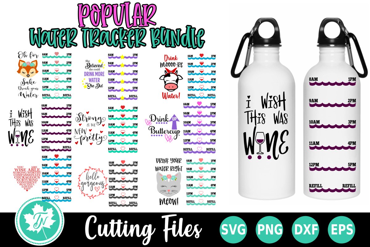 Water Tracker Bundle 2 - Water Tracker SVG Cut Files example image 1