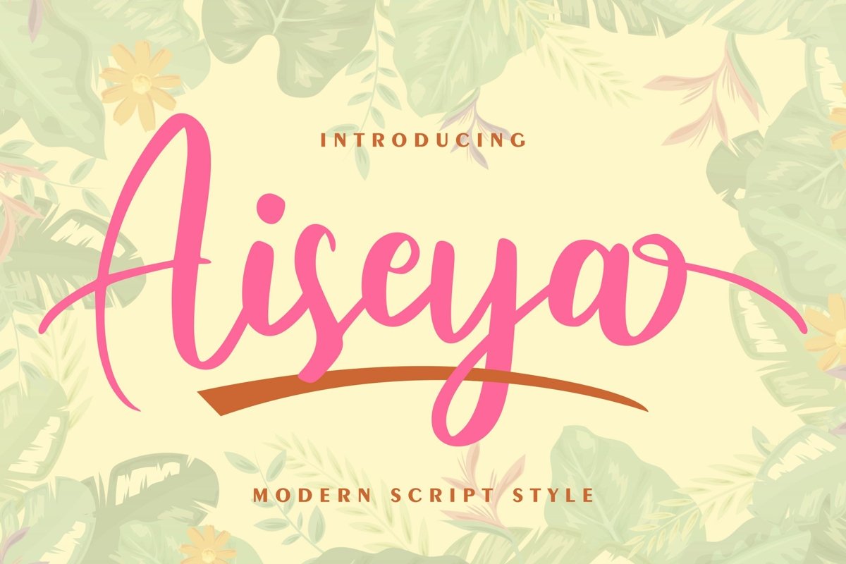 Aiseya - Modern Script Style Font example image 1
