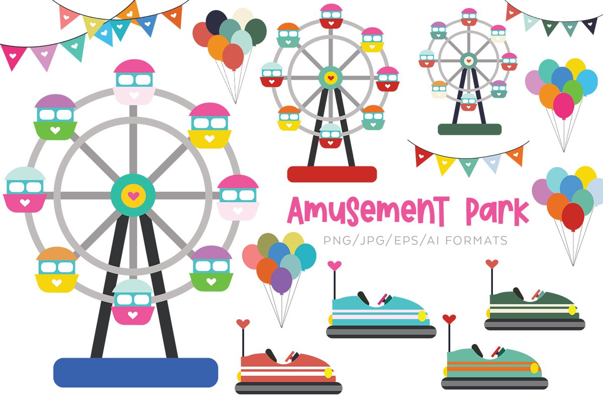 Amusement Park Vector Clipart example image 1