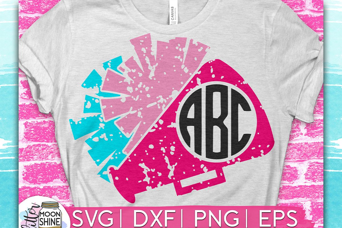 Cheer Monogram Frame SVG DXF PNG EPS Cutting Files example image 1