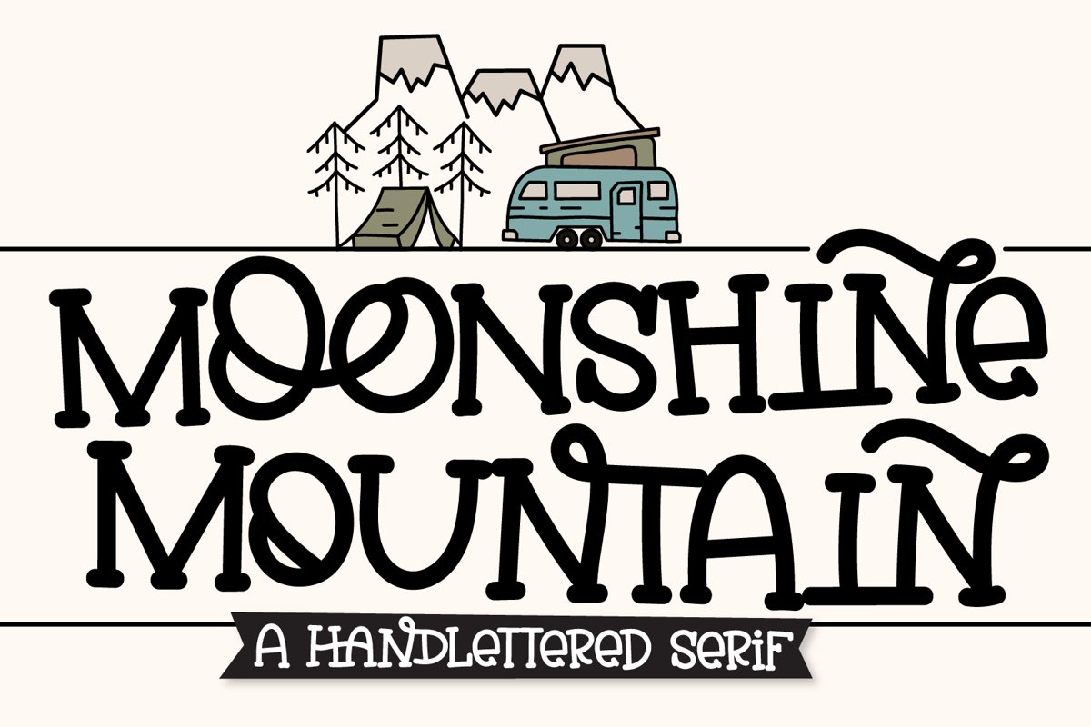 Moonshine Mountain - A Silly Soft Caps Font example image 1