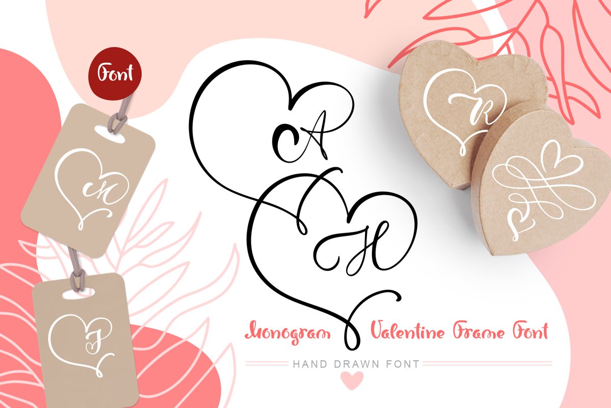 Monogram Heart Flourish Font example image 1