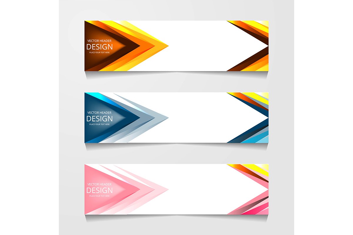Vector abstract banner design web template. Collection of we example image 1