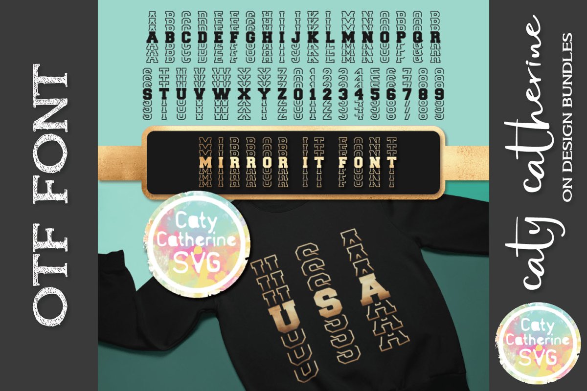 Mirror It Font Mirrored Letters Sports OTF Font example image 1