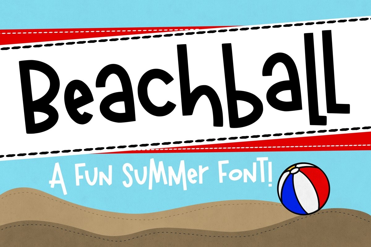 Beachball a Fun Summer Font example image 1