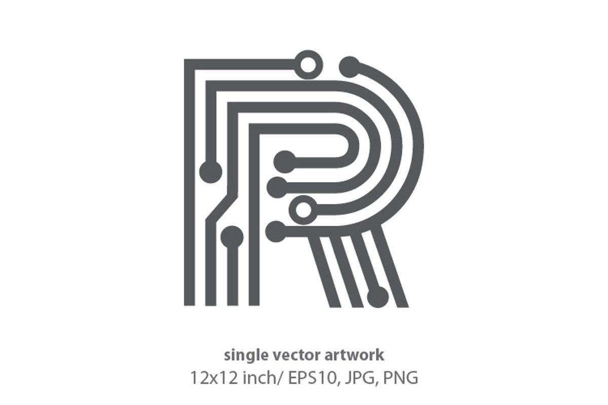 digital letter r- single vector artwork example image 1