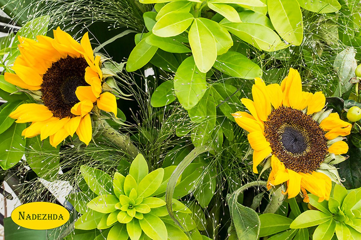 Bright bouquet of flowers sunflower example image 1