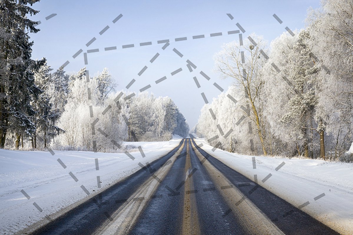 Dangerous winter road. example image 1