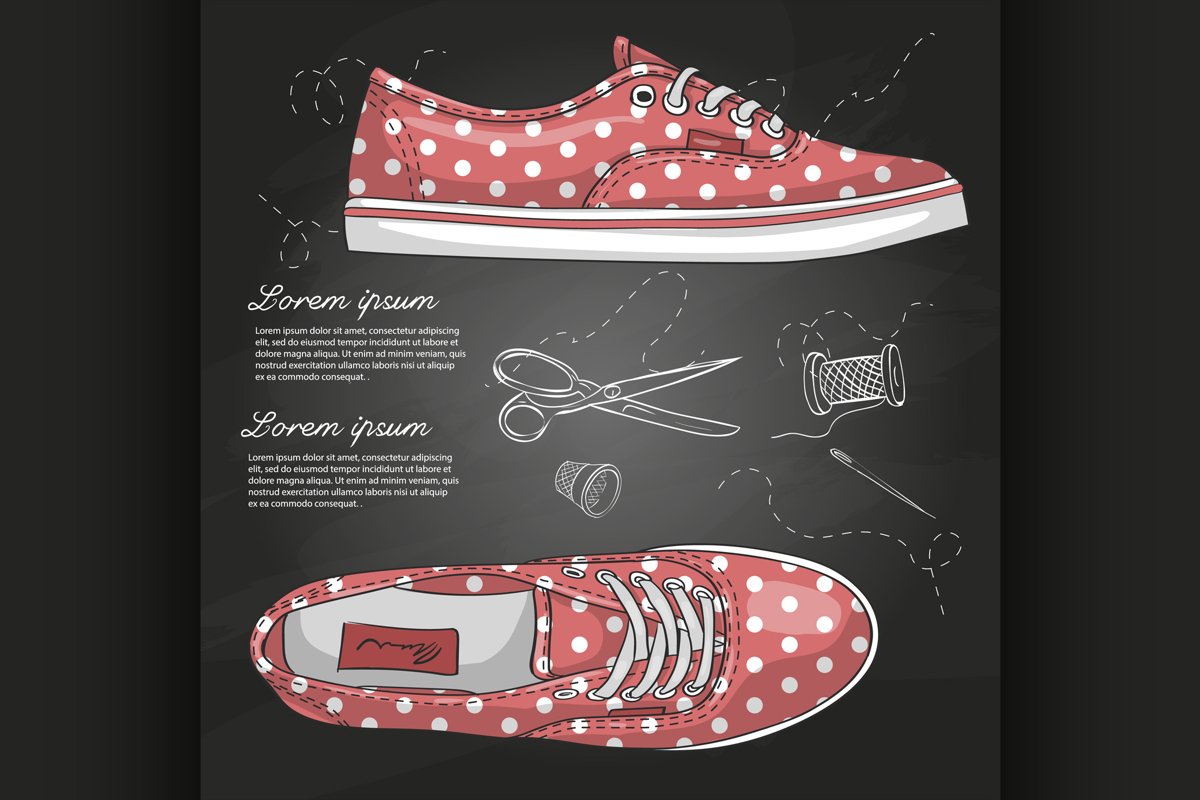 Fashion vector sketch womens shoes. example image 1