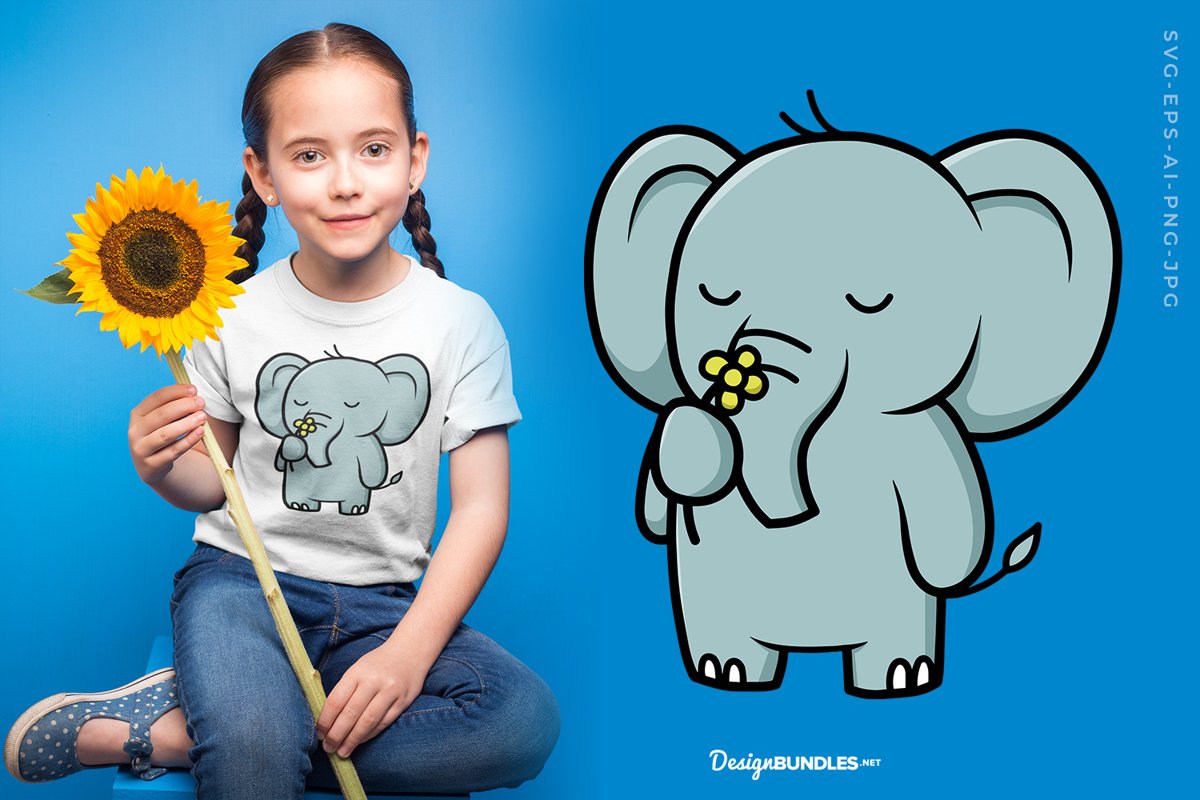 Elephant with flower example image 1