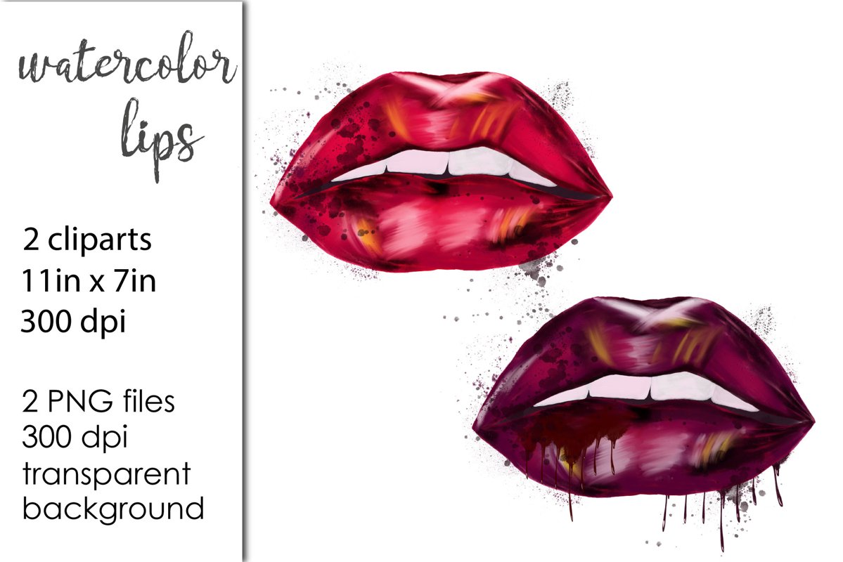 Dripping Lips PNG Clipart example image 1