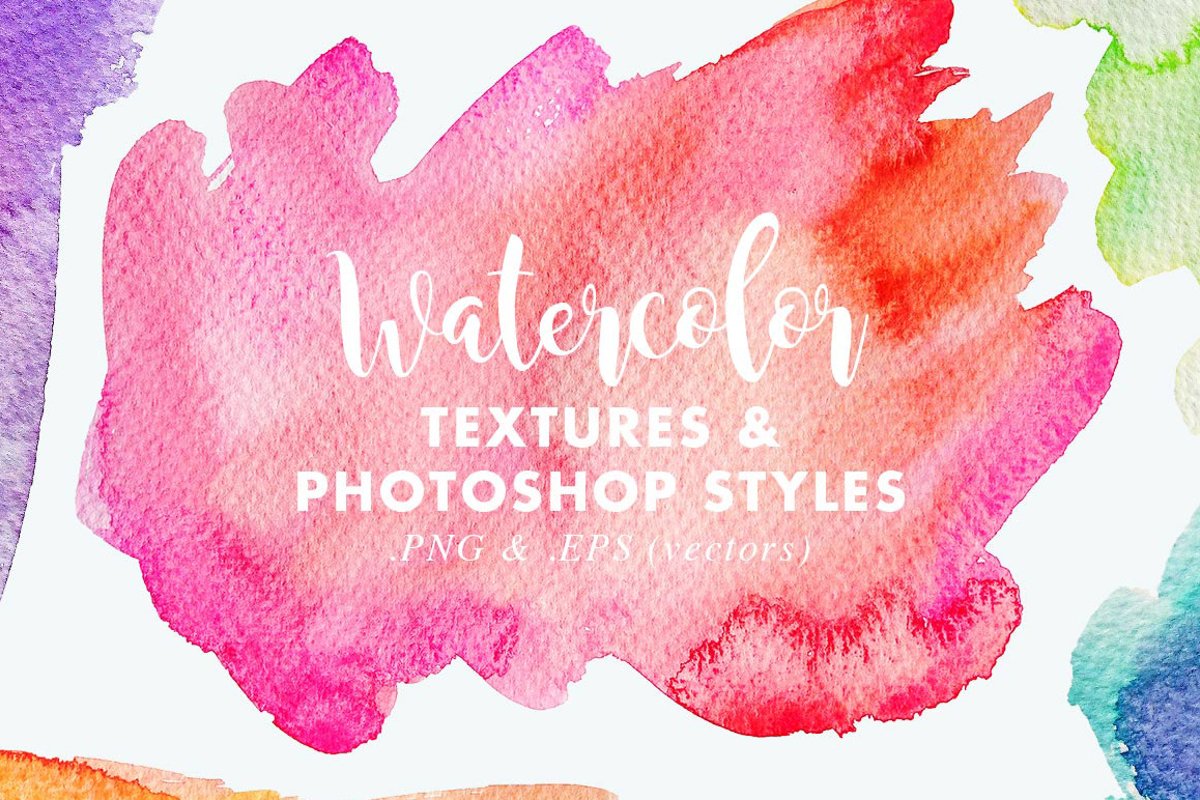 Vector & JPG Watercolor Textures & Photoshop Effect Styles example image 1