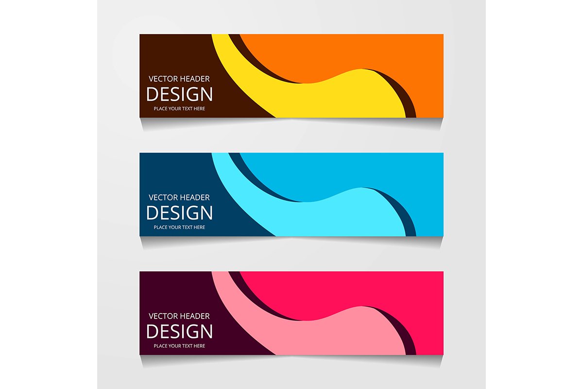 Abstract design banner, web template with three different co example image 1
