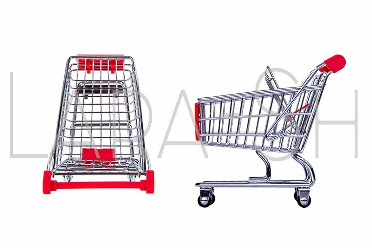 Metal grocery shopping basket, shopping car example image 1