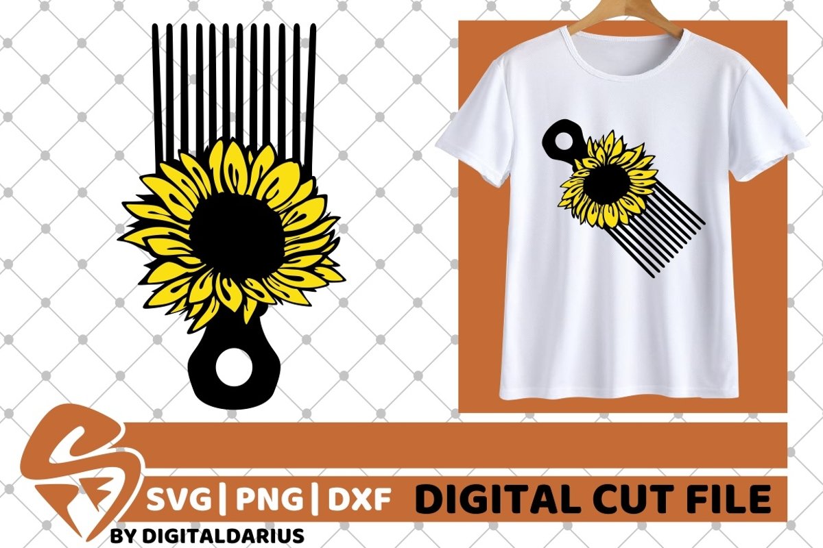 Hair Comb svg, Hairstylist svg, Hairdresser svg, Sunflower example image 1